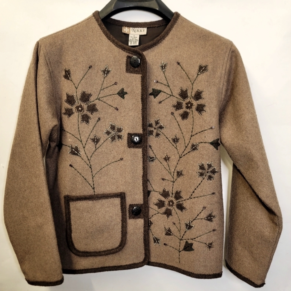 Nikky embroidered/ Embellished 100% wool short coat